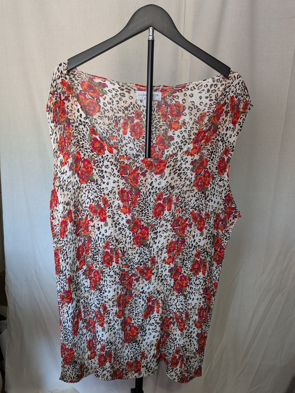 Sag Harbor Red Floral & Animal-Print Sleeveless Tunic